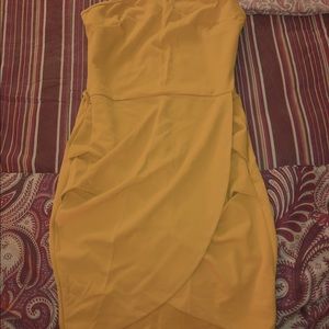 Mustard Strapped Mini Dress